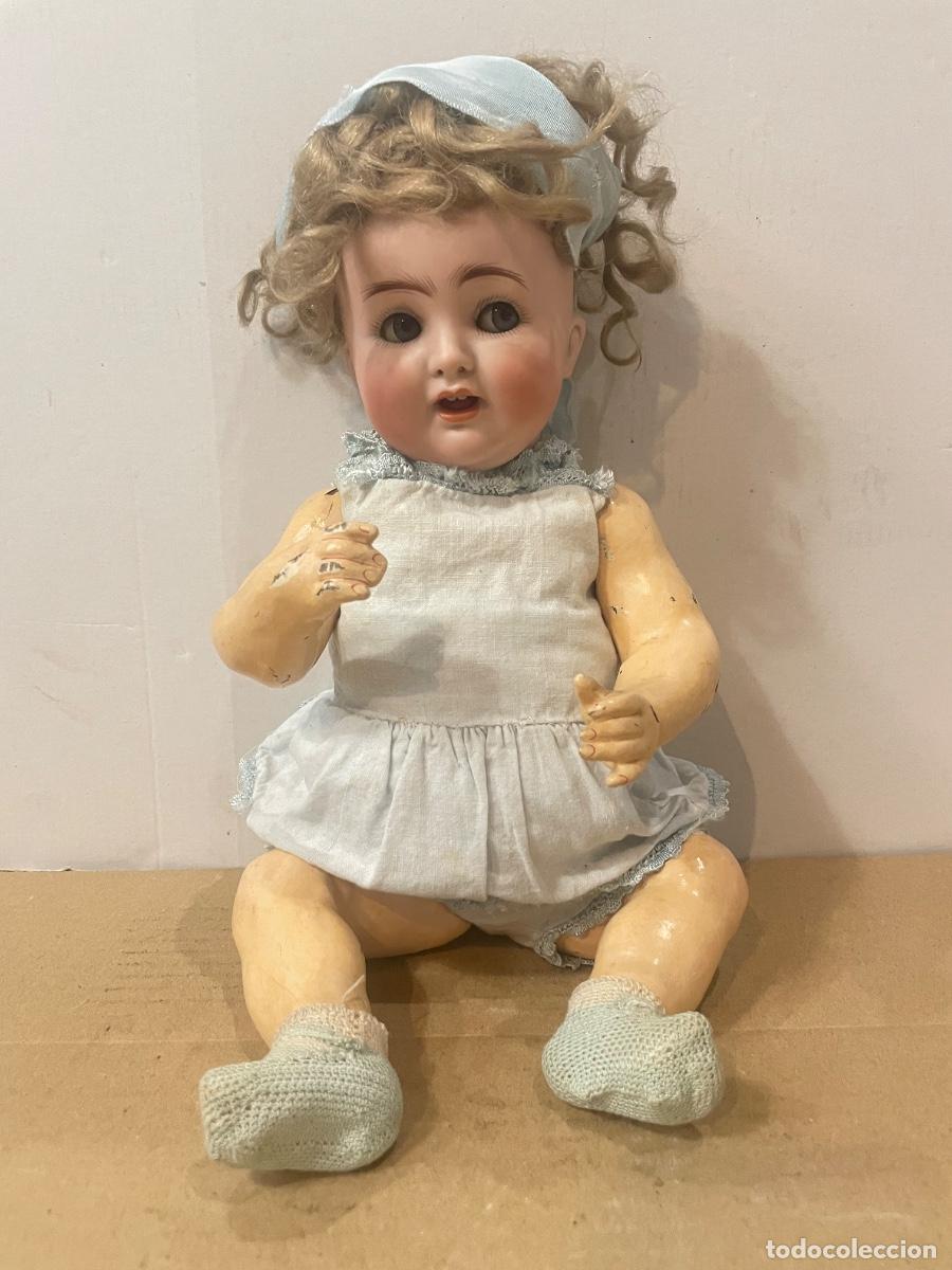 Mu&ntilde;ecas porcelana: ANTIGUA MU&Ntilde;ECA CABEZA DE PORCELANA CUERPO DE CARTON PIEDRA TODO ORIGINAL PRINCIPIO DE S. XX ALEMANA