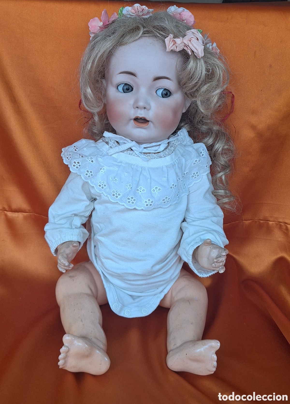 Mu&ntilde;ecas porcelana: Antigua Mu&ntilde;eca de Porcelana Koenig & Wernicke - 58cm -
