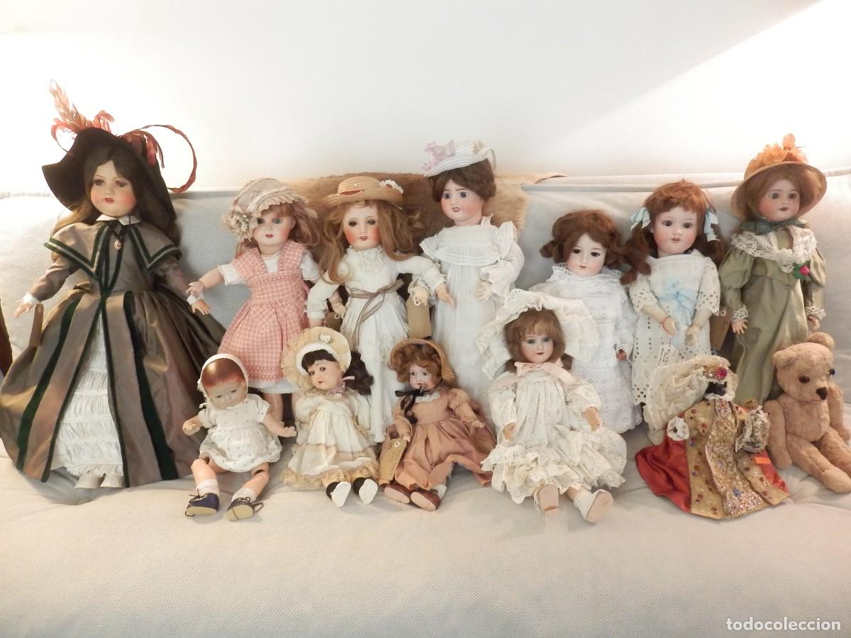 Porzellanpuppen: Excepcional lote de 12 mu&ntilde;ecas antiguas de porcelana. Datan de entre 1905 y 1945.