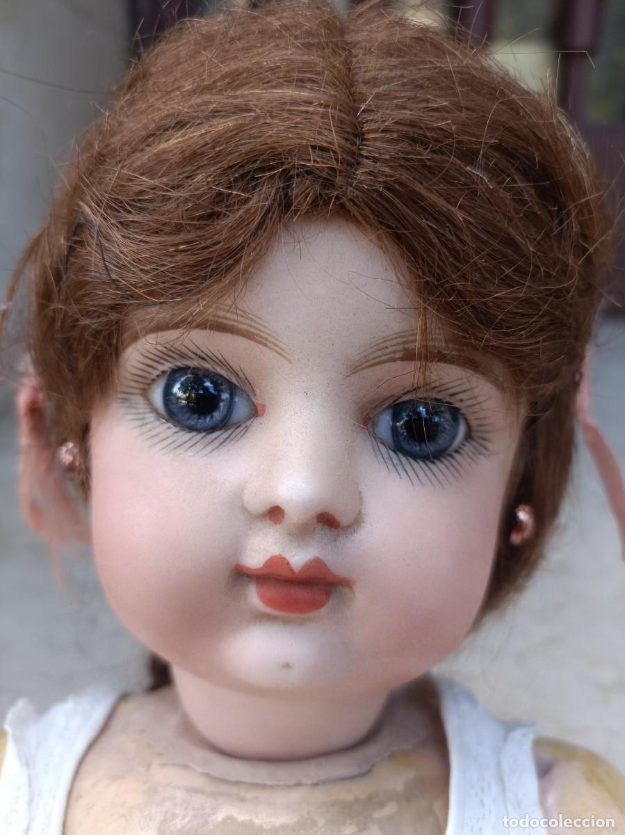 Mu&ntilde;ecas Porcelana: Antigua Mu&ntilde;eca Cabeza de Porcelana EDEN BEBE Paris 52Cm