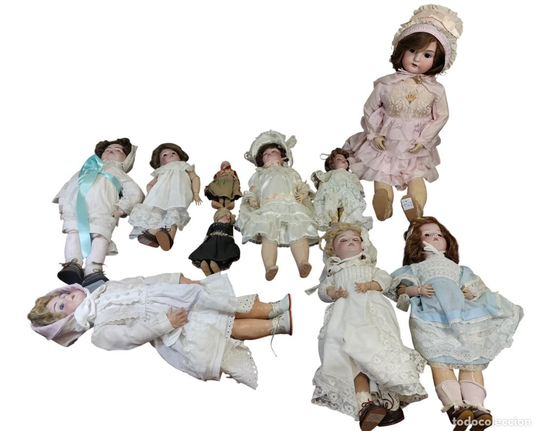 Mu&ntilde;ecas porcelana: EXCEPCIONAL LOTE DE ANTIGUAS MU&Ntilde;ECAS. MARSEILLE Y OTRAS MARCAS. PORCELANA. SIGLOS XIX-XX.