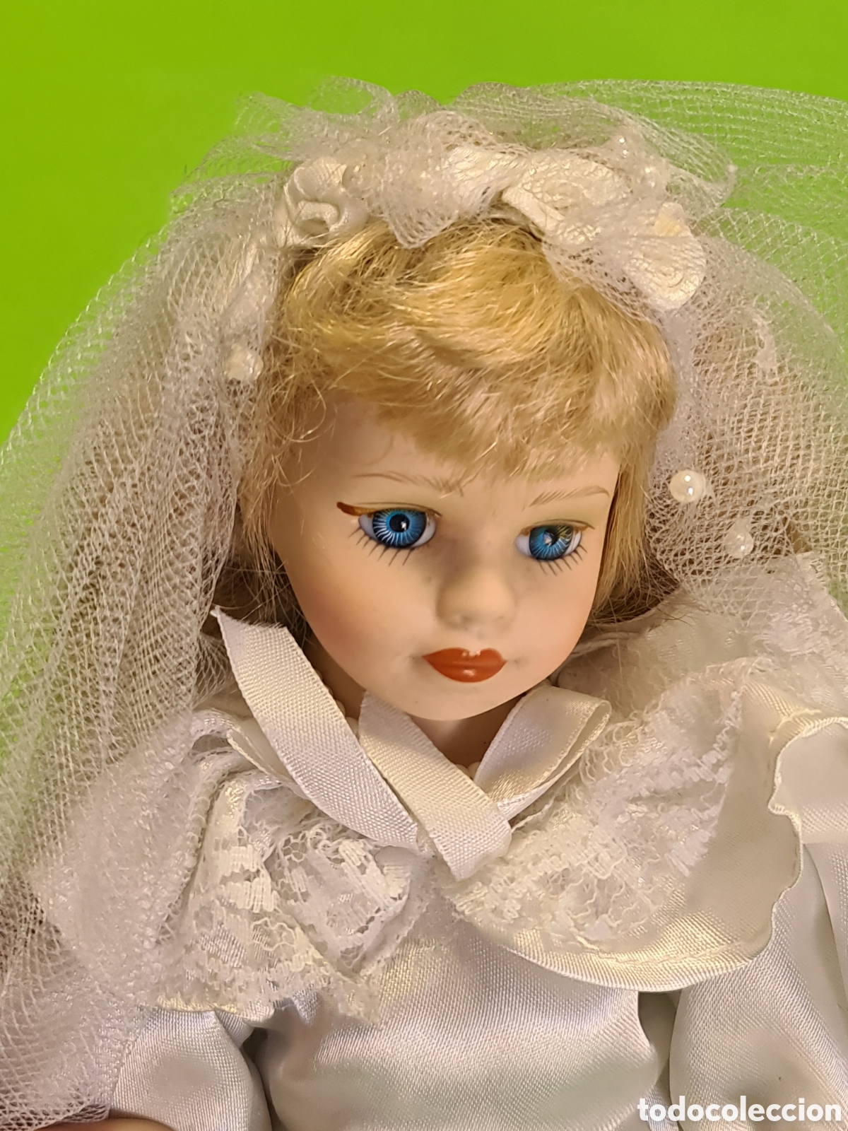 Porzellanpuppen: Mu&ntilde;eca Novia Porcelana Vestido Blanco