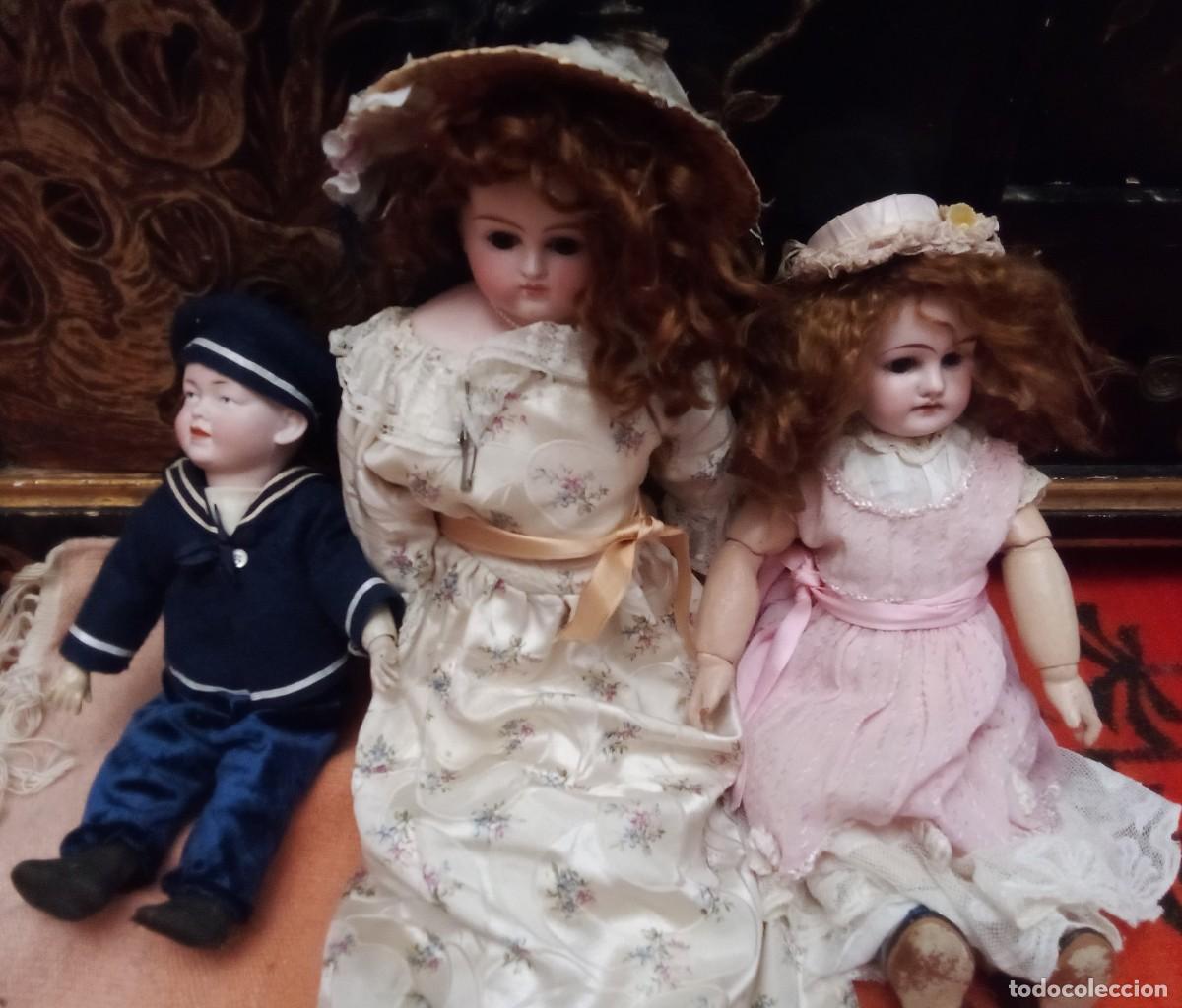 Mu&ntilde;ecas porcelana: lote de 3 mu&ntilde;ecas de porcelana