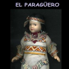 Muñecas Porcelana: MUÑECA MORENA DE PORCELANA MIDE 21 CENTIMETRS D ALTO X 7 CENTIMETRS DE ANCHO APROXIMADAMENT. Lote 329301278