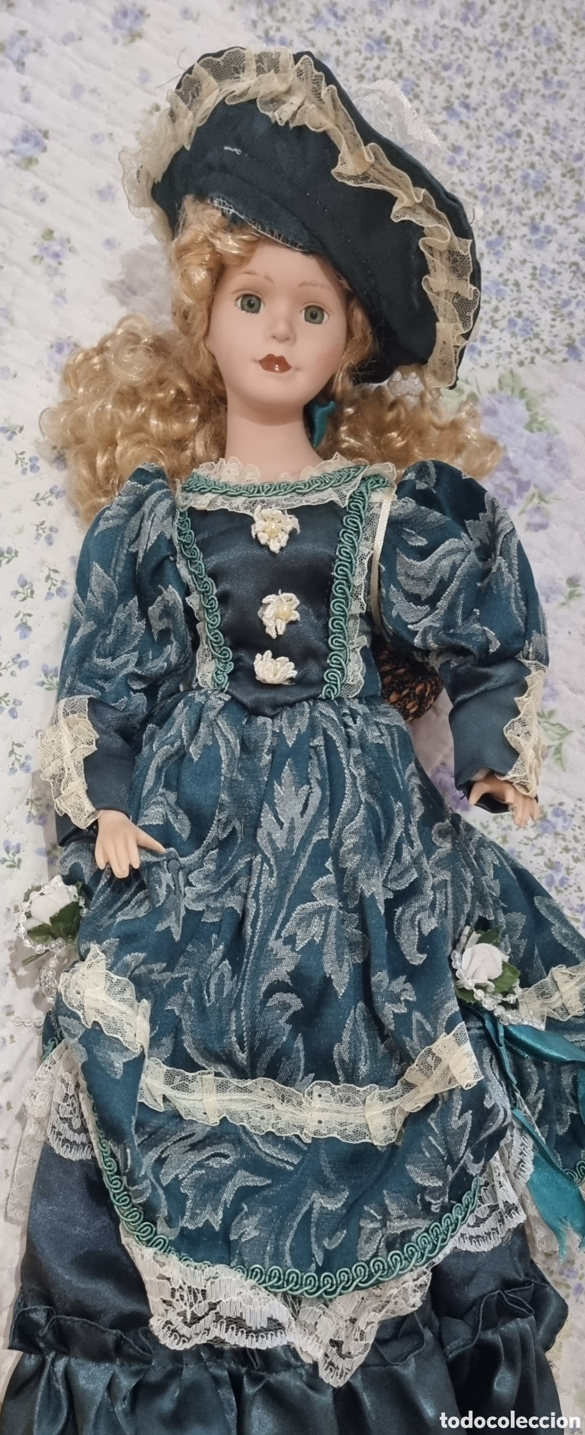 antigua muñeca de porcelana vestida 16 cm zapat - Compra venta en
