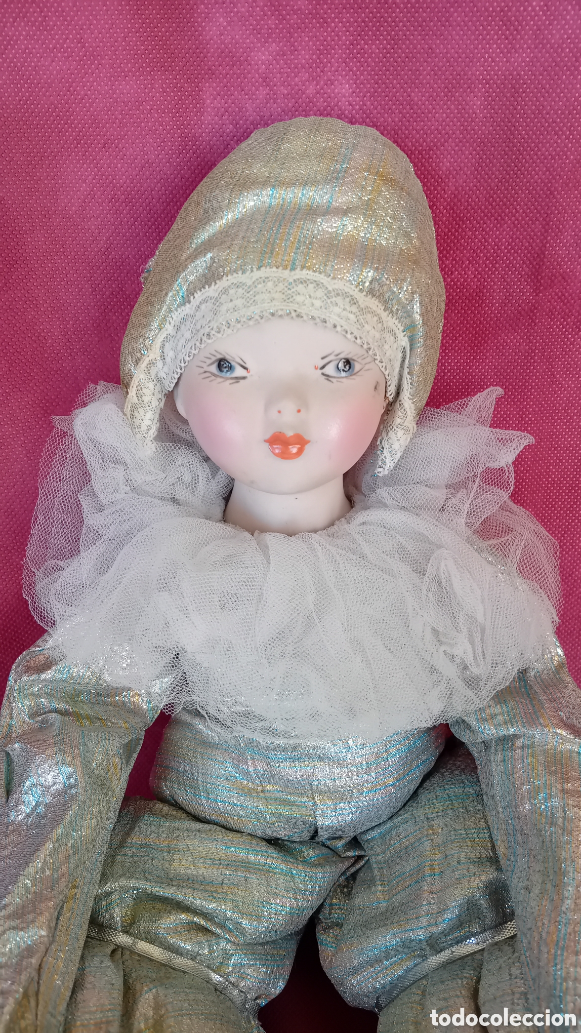 Mu&ntilde;ecas Porcelana: MU&Ntilde;ECA PIERROT VINTAGE PORCELANA