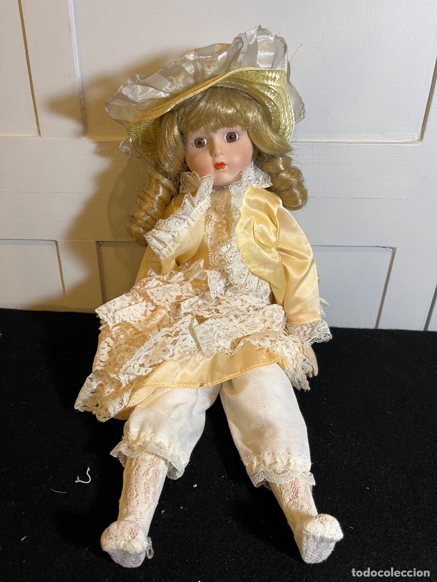 Mu&ntilde;ecas Porcelana: Mu&ntilde;eca Porcelana Heritage Mint Ltd Vintage 1988 1989 Vestido Amarillo Encaje 40cm