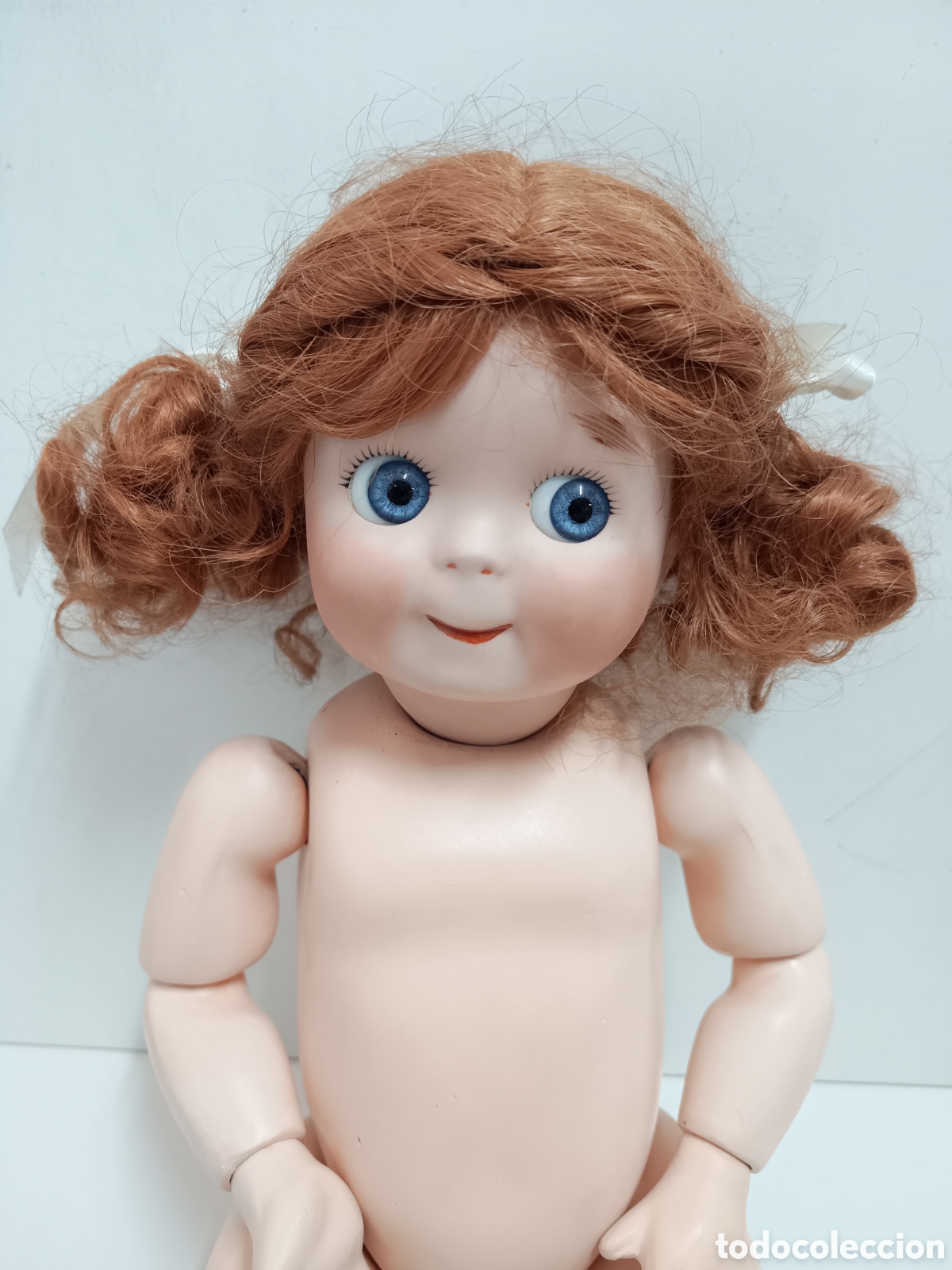 Mu&ntilde;ecas Porcelana: MU&Ntilde;ECA GOOGLY ARTICULADA 46cm - CABEZA DE PORCELANA CUERPO MATERIAL COMPUESTO - R&Eacute;PLICA KESTNER 221