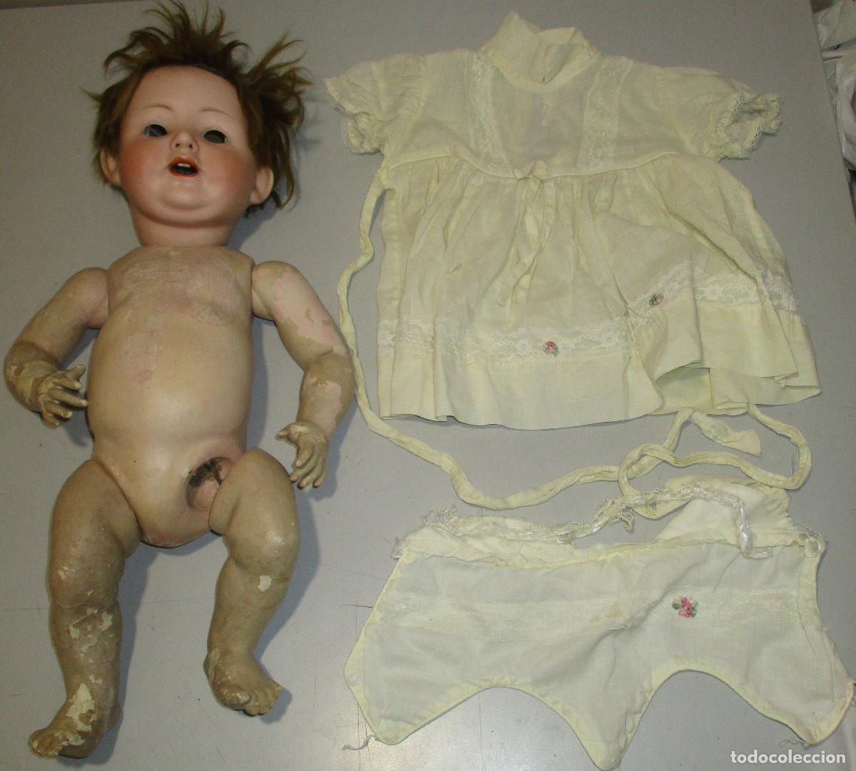 Mu&ntilde;ecas Porcelana: Antigua mu&ntilde;eca bebe, F. S. & Co. Franz Schmidt 1272/50, made in Germany, 50 cm.