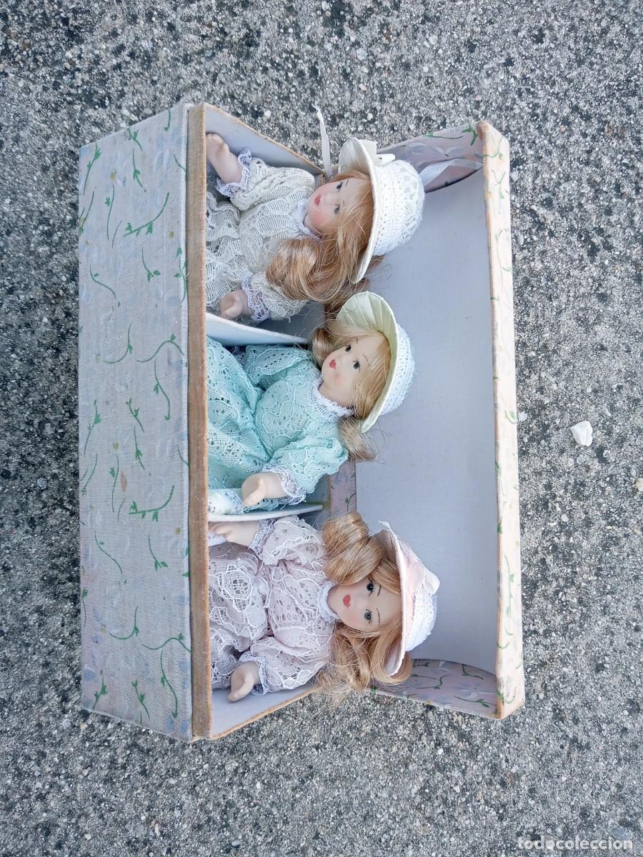 Mu&ntilde;ecas porcelana: BONITO LOTE DE 3 MU&Ntilde;ECAD PORCELANA ANTIGUAS CAJA ORIGINAL