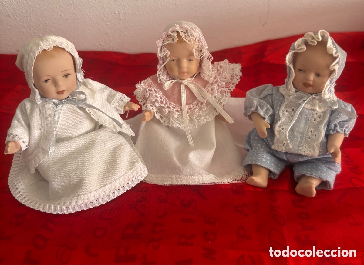 Mu&ntilde;ecas porcelana: 3 Mu&ntilde;ecos mini de porcelana
