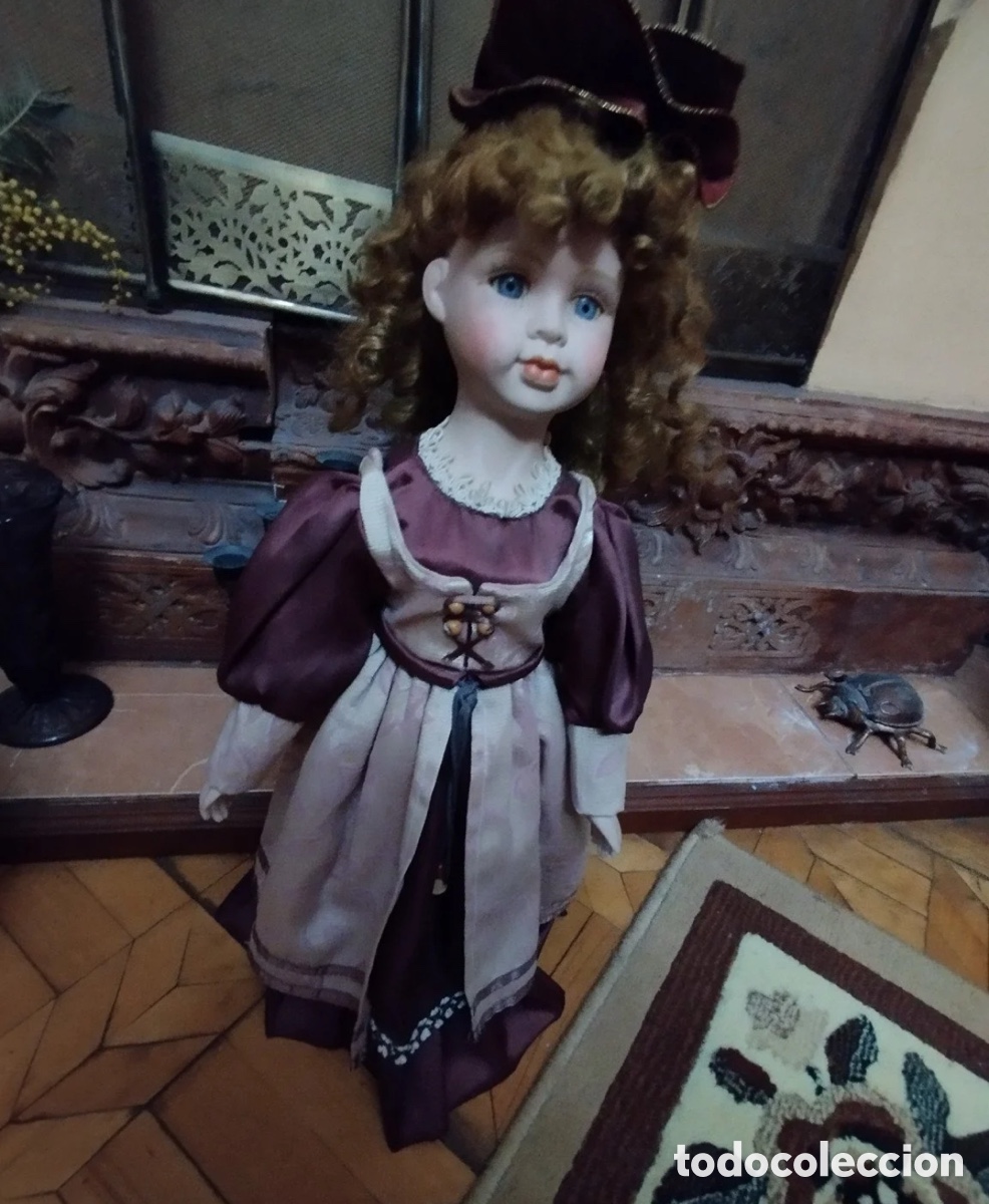 Mu&ntilde;ecas porcelana: Gran Mu&ntilde;eca de Porcelana Vintage 52 cm - A&ntilde;os 90 (Colecci&oacute;n Europa)