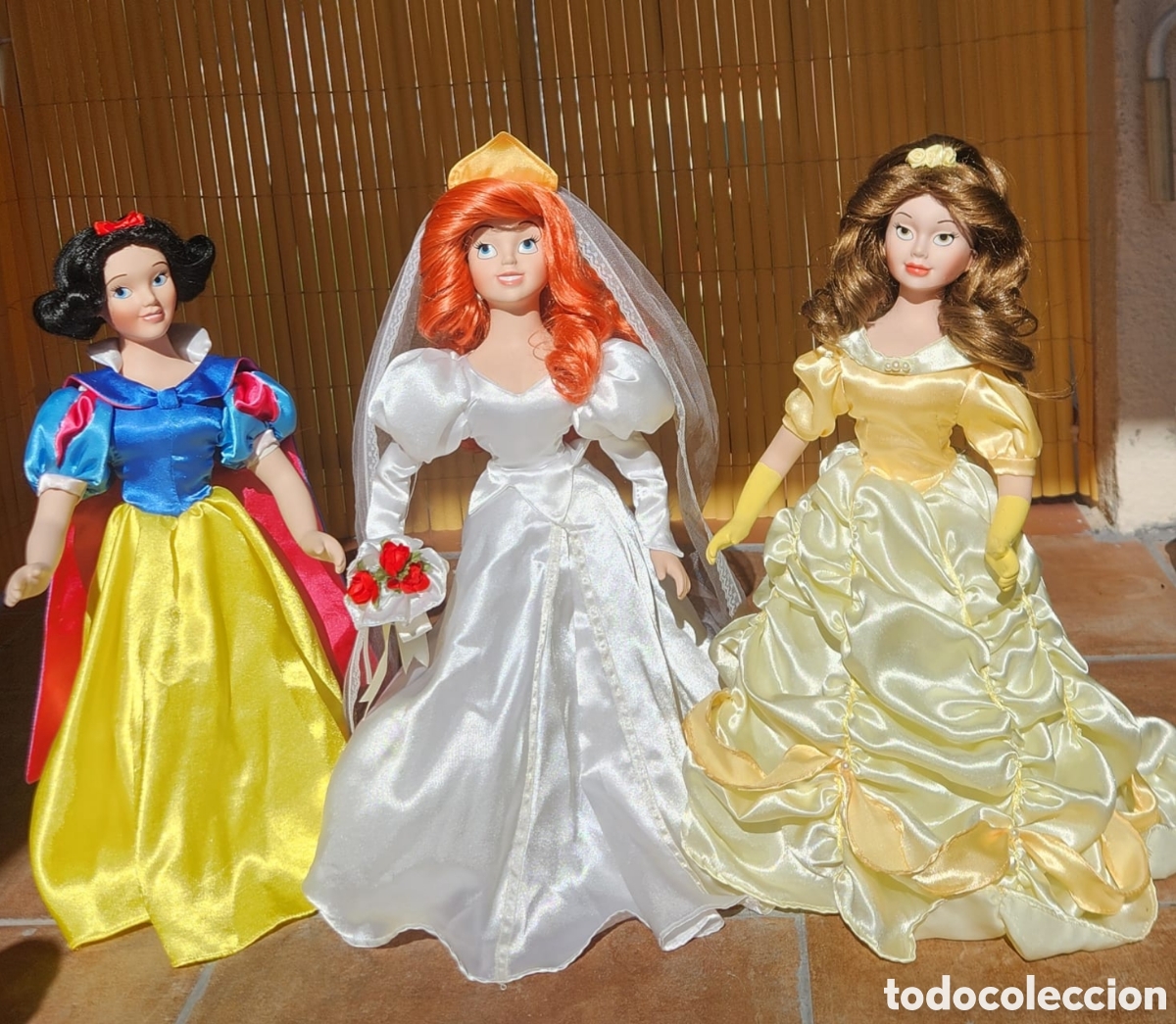 Mu&ntilde;ecas porcelana: Lote 3 Mu&ntilde;ecas Disney Princesas de porcelana