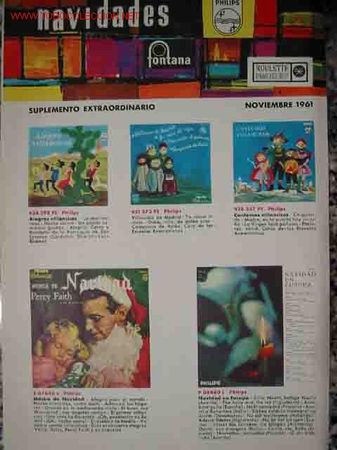 Catalogues de Musique: SUPLEMENTO EXTRAORDINARIO, Noviembre 1961. Navidades: Philips, Fontana