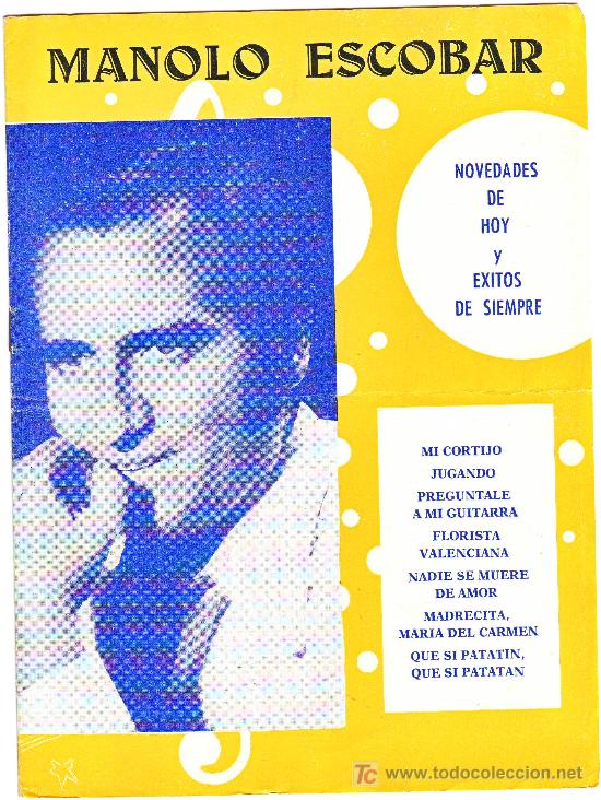 Cat&aacute;logos de m&uacute;sica: CANCIONERO MODERNO--MANOLO-ESCOBAR--