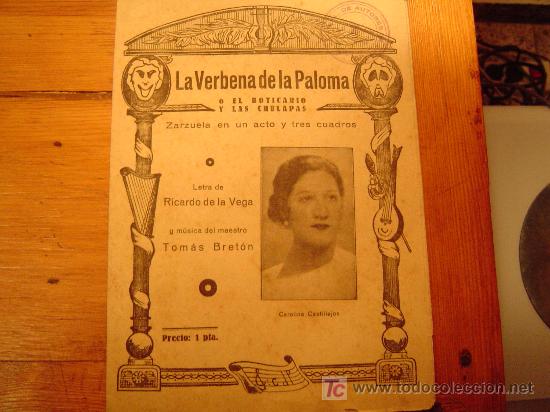 Catalogues de Musique: La Verbena de la Paloma o el Boticario y las Chulapas