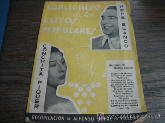 Cat&aacute;logos de m&uacute;sica: CANCIONERO DE LOS EXITOS POPULARES 1958 - Foto 1