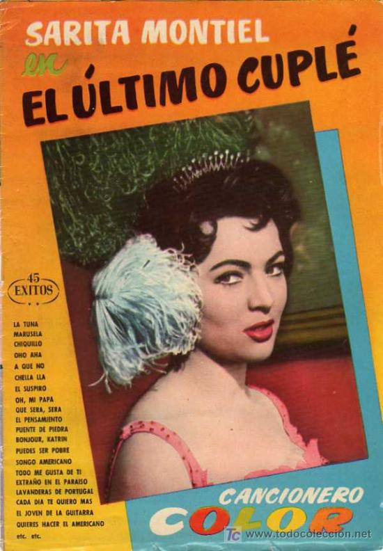 Catalogues de Musique: SARITA MONTIEL EN EL ULTIMO CUPLE, CANCIONERO COLOR, BARCELONA 1955