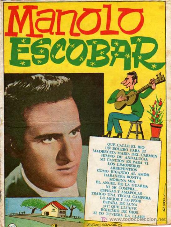 Catalogues de Musique: MANOLO ESCOBAR, N&ordm;167, EDC, BISTAGNE, BARCELONA 1966