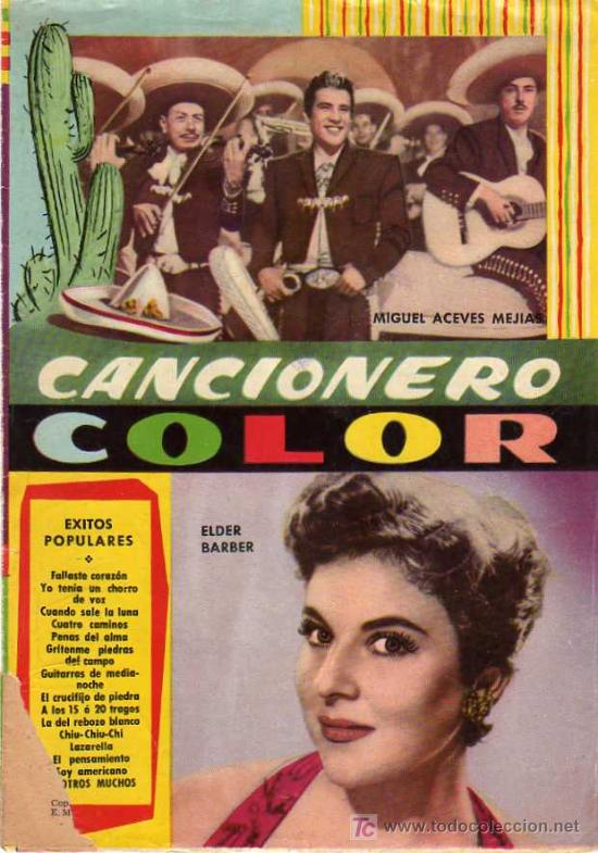 Catalogues de Musique: CANCIONERO COLOR, ELDER BARBER, 1958