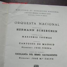 Catálogos de Música: PROGRAMA DE LA ORQUESTA NACIONAL- 1963 - DIR. HERMANN SCHERCHEN Y JOSÉ Mª. CALVO-