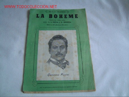 Music Catalogs: Cancionero opera La Boheme.