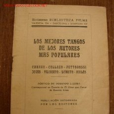 Catálogos de Música: LOS MEJORES TANGOS DE LOS AUTORES MÁS POPULARES-EDC. BIBLIOTECA FILMS-BAR.- 1928-. Lote 23635870