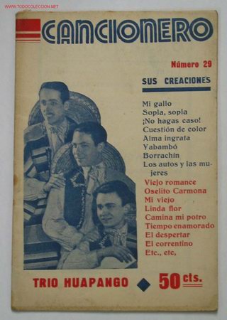 Catalogues de Musique: CANCIONERO POPULAR. N&ordm; 29. Tr&iacute;o Huapango