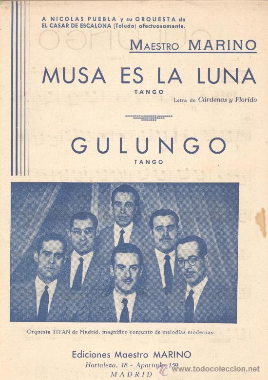 Cat&aacute;logos de M&uacute;sica: MAESTRO MARINO MUSA ES LA LUNA TANGO CARDENAS Y FLORIDO GULUNGO  ORQUESTA TITAN
