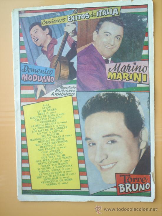 Cat&aacute;logos de m&uacute;sica: CANCIONER EXITOS DE ITALIA-EDICIONES ARMONICO - Foto 1