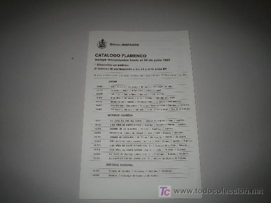 Catalogues de Musique: UN CATALOGO DISCOS HISPAVOX FLAMENCO- (HASTA EL A&Ntilde;O 69)
