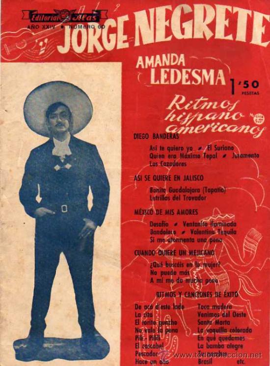 Catalogues de Musique: CANCIONERO JORGE NEGRETE, A&Ntilde;O XXIV NUMERO 60