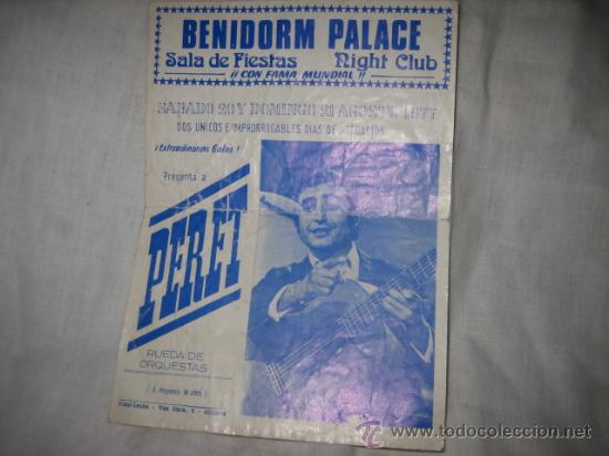 Cat&aacute;logos de m&uacute;sica: PROGRAMA BENIDORM PALACE PRESENTA A PERET   21 DE AGOSTO DE 1977 - Foto 1