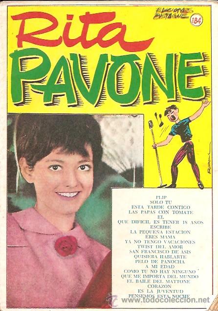 Catalogues de Musique: RITA PAVONE CANCIONERO N&ordm; 184 EDICIONES BISTAGNE 1966