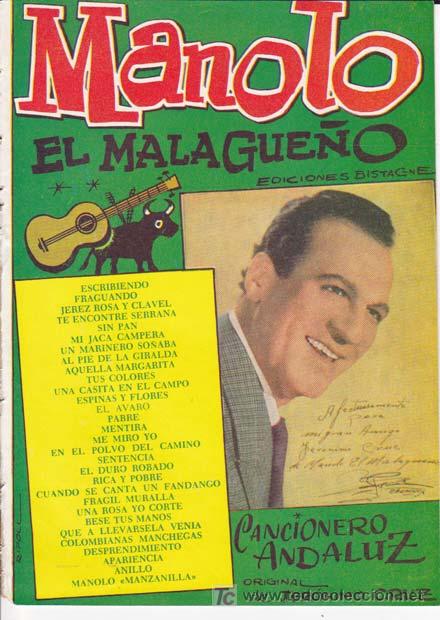 Cat&aacute;logos de m&uacute;sica: CANCIONERO DE MANOLO EL MALAGUE&Ntilde;O