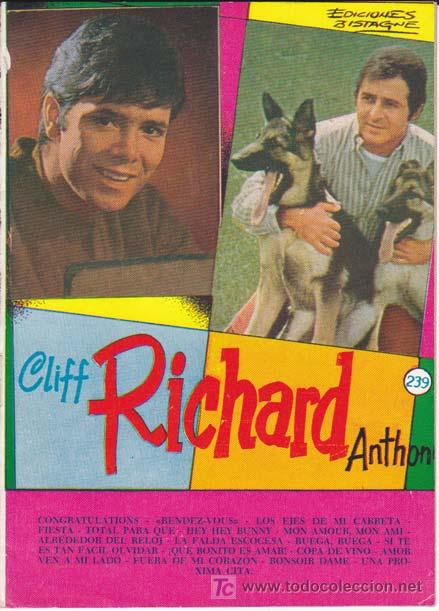 Cat&aacute;logos de m&uacute;sica: CANCIONERO CLIFF RICHARD ANTHONY - Foto 1