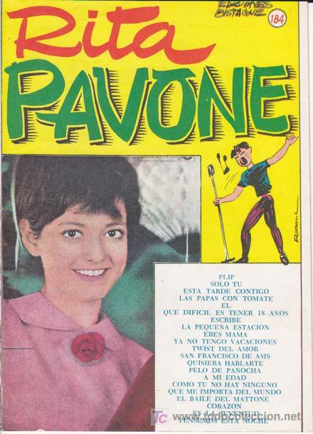 Cat&aacute;logos de m&uacute;sica: CANCIONERO RITA PAVONE