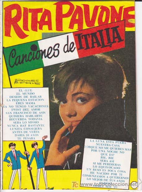 Cat&aacute;logos de m&uacute;sica: CANCIONERO RITA PAVONE. Sus Grandes &Eacute;xitos