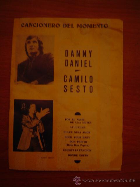Catalogues de Musique: REVISTA CANCIONERO DEL MOMENTO -DANNY DANIEL. CAMILO SESTO .1974