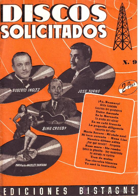 Cat&aacute;logos de m&uacute;sica: DISCOS SOLICITADOS N&ordm; 9.SELECCION DE EXITOS.EDICIONES BISTAGNE