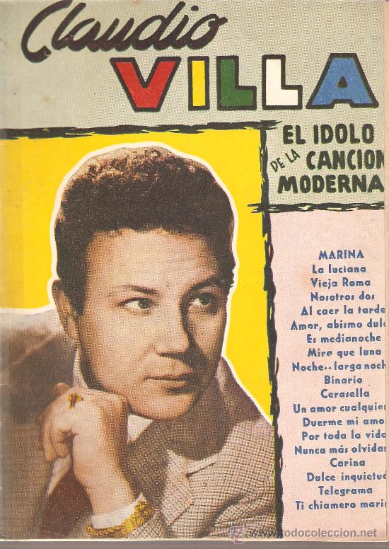 Cat&aacute;logos de m&uacute;sica: Cancionero: CLAUDIO VILLA - Foto 1