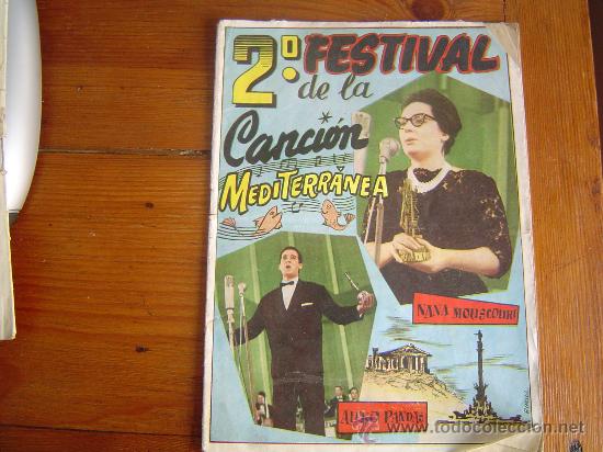 Cat&aacute;logos de M&uacute;sica: Cancionero de m&uacute;sica 2&ordm; Festival de la Canci&oacute;n Mediterranea.