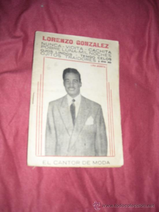 Cat&aacute;logos de M&uacute;sica: lorenzo gonzalez cancionero el cantor de moda