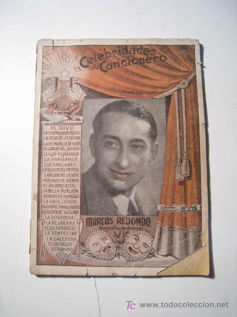 Catalogues de Musique: CELEBRIDADES CANCIONERO: MARCOS REDONDO - ALAS