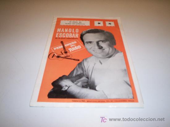 Cat&aacute;logos de m&uacute;sica: MANOLO ESCOBAR EN SU GRAN ESPECT&Aacute;CULO - PREGONERO DEL PUEBLO - EL &Iacute;DOLO DE TODOS LOS P&Uacute;BLICOS