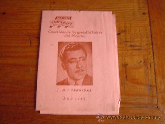 Catalogues de Musique: Cantables de los grandes exitos del maestro J.M&ordf;. Tarridas