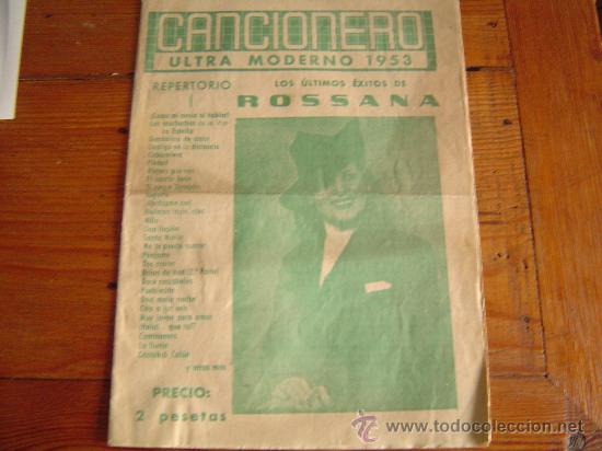 Catalogues de Musique: Cancionero ultra moderno 1953. repertorio los ultimos exitos de Rossana