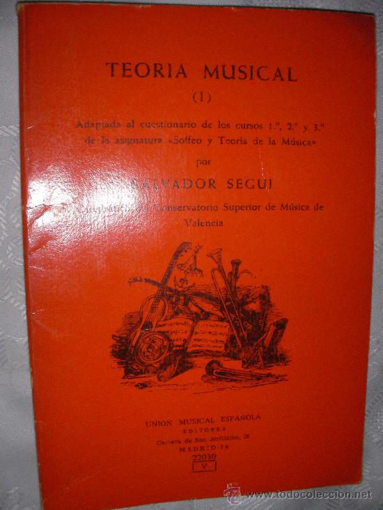 Musikkataloge: TEORIA MUSICAL POR SALVADOR SEGUI