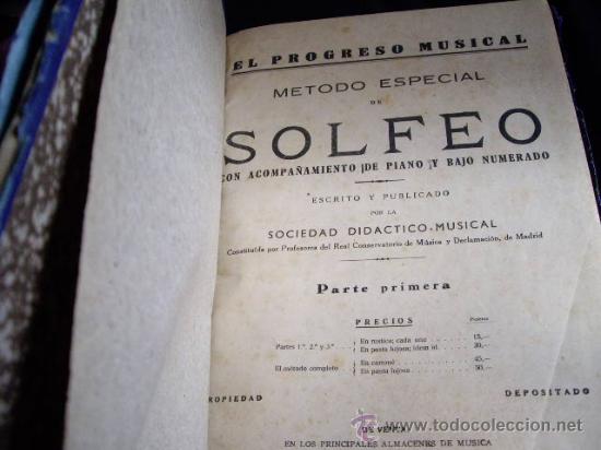 Cat&aacute;logos de M&uacute;sica: ANTIGUO LIBRO DE SOLFEO- A&Ntilde;O 1943-MAS DE 250 PAG