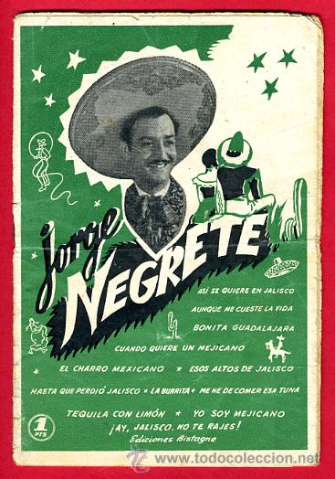 Cat&aacute;logos de m&uacute;sica: CANCIONERO, JORGE NEGRETE, ORIGINAL